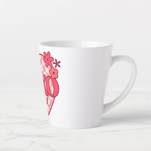 オキソ | 可愛くて愛らしいピンクのハート カフェラテマグ (右)