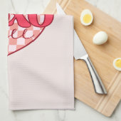 オキソ | 可愛くて愛らしいピンクのハート キッチンタオル (四つ折り)