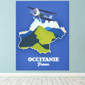オキタニー フランス 旅行地図 キャンバスプリント (インサイチュ (ウッドフロア))