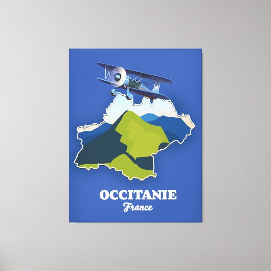 オキタニー フランス 旅行地図 キャンバスプリント (正面)