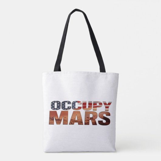 オキュパイ火星キャンバストートはっきりした – 将来のステートメント トートバッグ (裏面)
