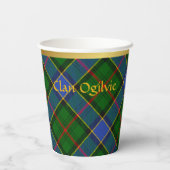 オギリスパーソナライズされたタータンチェッククリスマス 紙コップ (裏面)