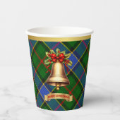 オギリスパーソナライズされたタータンチェッククリスマス 紙コップ (正面)