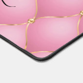 オギー金ゴールドダイヤモンドタフテッドライトピンク名前をカスタムする デスクマット (コーナー)