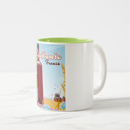 オクシタニエフランス農業風景ポスター ツートーンマグカップ (正面右)
