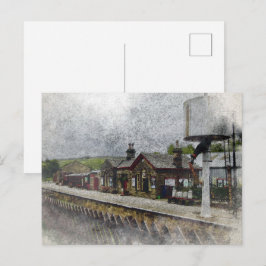 オクスンホープ駅 ヘリテージ鉄道の水彩画 ポストカード