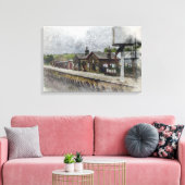 オクスンホープ駅 ヘリテージ鉄道 水彩画 キャンバスプリント (インサイチュ (リビング))