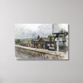 オクスンホープ駅 ヘリテージ鉄道 水彩画 キャンバスプリント