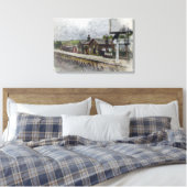 オクスンホープ駅 ヘリテージ鉄道 水彩画 キャンバスプリント (インサイチュ (寝室))