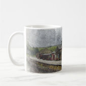 オクスンホープ駅 ヘリテージ鉄道 水彩画 コーヒーマグカップ (左)