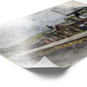 オクスンホープ駅 ヘリテージ鉄道 水彩画 フォトプリント (角)