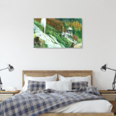 オクソン滝と春ビューシャスタ春、CA キャンバスプリント (インサイチュ (寝室))