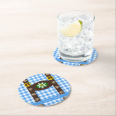 オクタおもしろいバーフェストレデルホセンサスペンダー ラウンドペーパーコースター (インサイチュ)