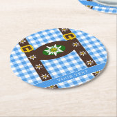 オクタおもしろいバーフェストレデルホセンサスペンダー ラウンドペーパーコースター (アングル)