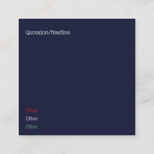 オクタゴンインカラフルハンガリー花模様 スクエア名刺 (裏面)