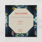 オクタゴンインカラフルハンガリー花模様 スクエア名刺 (正面)