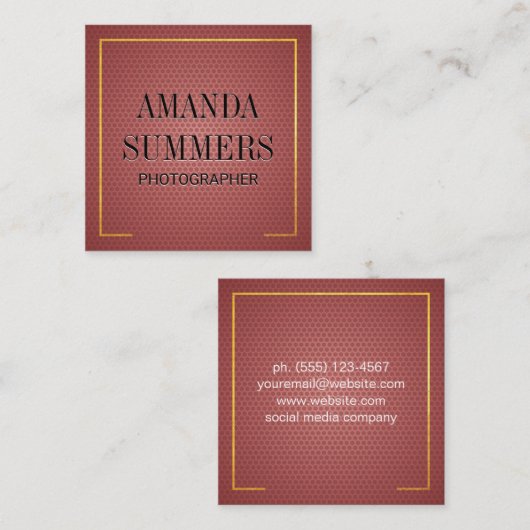 オクタノール模様の背景 スクエア名刺 (正面/裏面)