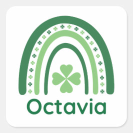 オクタヴィアネームクローバーボホーレインボー スクエアシール