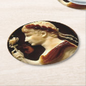 オクタヴィアン・アウグストス皇帝ローマ帝国カメオ ラウンドペーパーコースター (アングル)