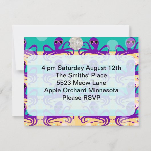 オクトゥパスオクトパーティー時間招待状 招待状 (正面)