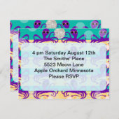 オクトゥパスオクトパーティー時間招待状 招待状 (正面/裏面)