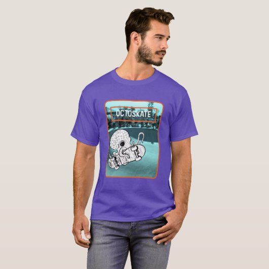 オクトスケート2スケートボーディングタコ Tシャツ (正面フル)