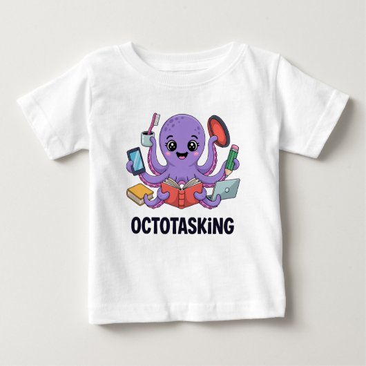 オクトタスク数々のモードの生物 ベビーTシャツ (正面)