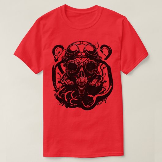 オクトップス式ガスマスク Tシャツ (デザイン正面)
