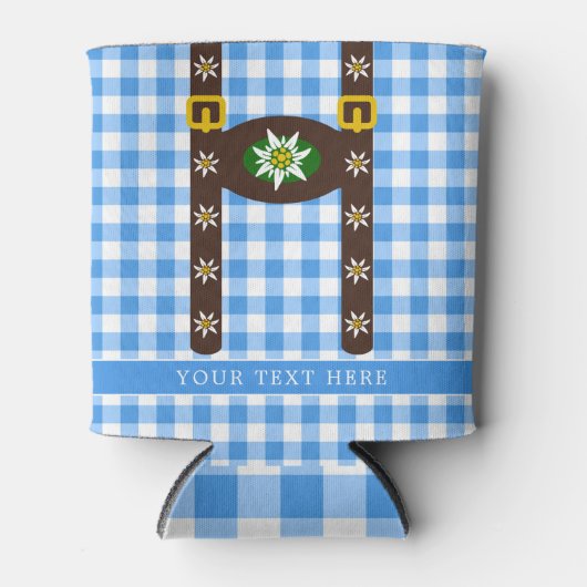 オクトバーフェストおもしろいレダーホセンサスペンダースビール 缶クーラー (正面)