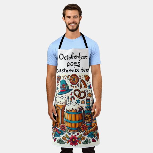 オクトバーフェストエプロンカスタマイズ文字 エプロン (着用した状態)