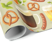 オクトバーフェストソーセージ&ビールラッピング紙 ラッピングペーパー (ロールコーナー)