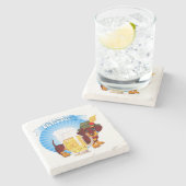 オクトバーフェストダックスシュント大理石コースター ストーンコースター (横)