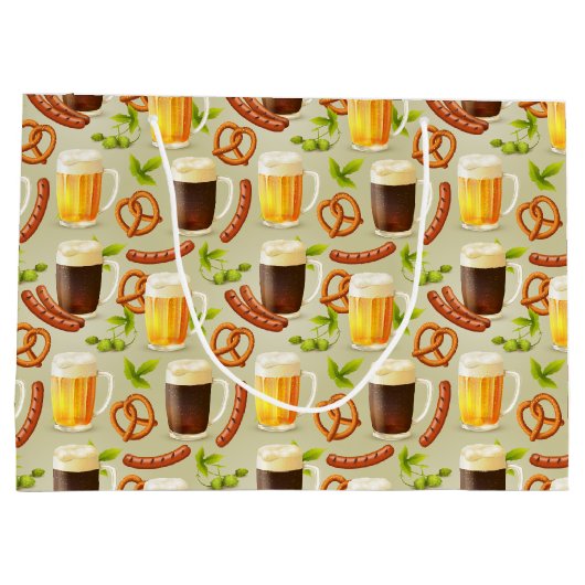 オクトバーフェストビールとソーセージ抱き枕大 ラージペーパーバッグ (裏面)