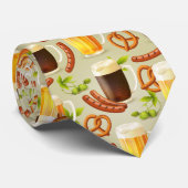 オクトバーフェストビール、ソーセージ&プレッツェルネックタイ ネクタイ (ロール)