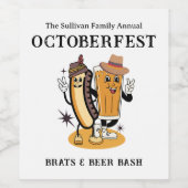 オクトバーフェストブラッツアンドビール秋パーティーレトロ ワインラベル (シングルラベル)
