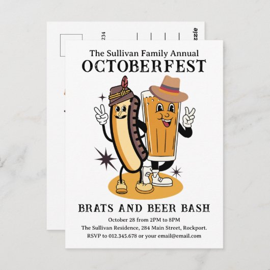 オクトバーフェストブラッツビール秋オープンハウスパーティー ポストカード (正面/裏面)