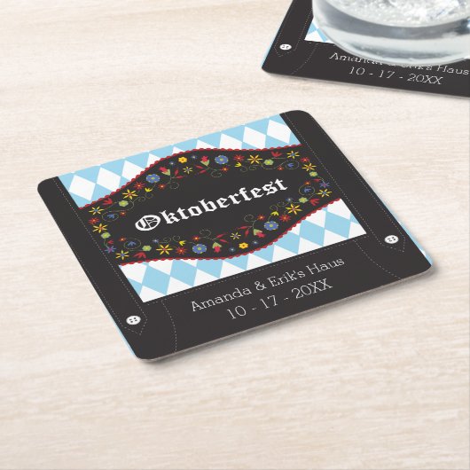 オクトバーフェスト、オクトーバーフェストカスタム- スクエアペーパーコースター (アングル)