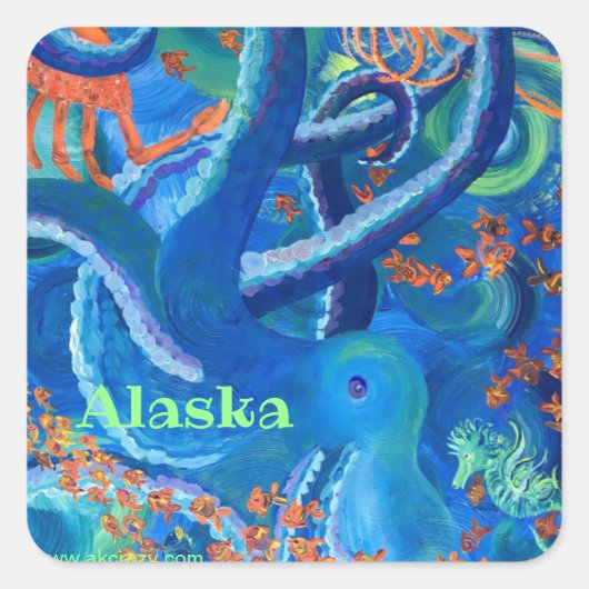 オクトパシフィカ(Octopacifica) _ALASKA squareステッカー スクエアシール (正面)
