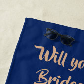 オクトパス·ウォーターカラー·ネービー·オレンジが私の花嫁の付き添いだ ビーチタオル (インサイチュ)