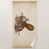 オクトパス，ガラスフラスコの化学蒸気パンクを保持 ビーチタオル (正面)