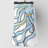 オクトパファンキースインクブルーオレンジ ゴルフヘッドカバー (回転90)