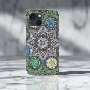 オクトブライターアラベスクムーア石の緑 iPhone 13 MINIケース