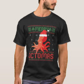 オクトマスメリータコのおもしろい醜いクリスマスセーター Tシャツ (正面)