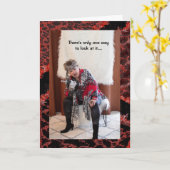 オクトリア主義女性がガストで支配ユーモアのある カード (黄色い花)