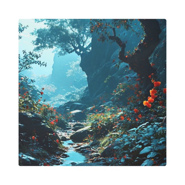 オクトリア16X16インチスクエアメタルウォールアート0030064 メタルプリント (正面)