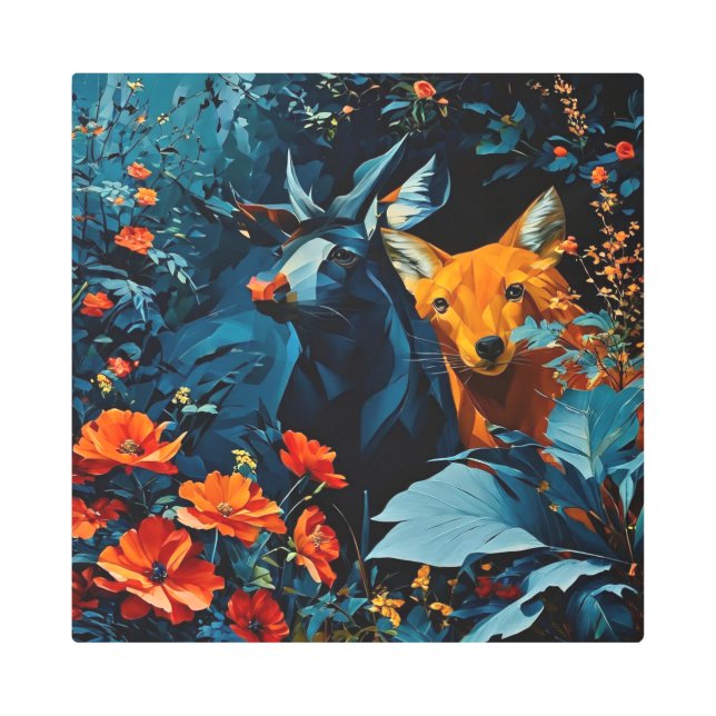 オクトリア16X16インチスクエアメタルウォールアート0030070 メタルプリント (正面)