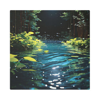 オクトリア16X16インチスクエアメタルウォールアート0030118 メタルプリント