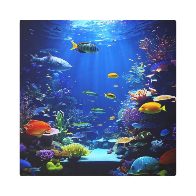 オクトリア16X16インチスクエアメタルウォールアート0030121 メタルプリント (正面)