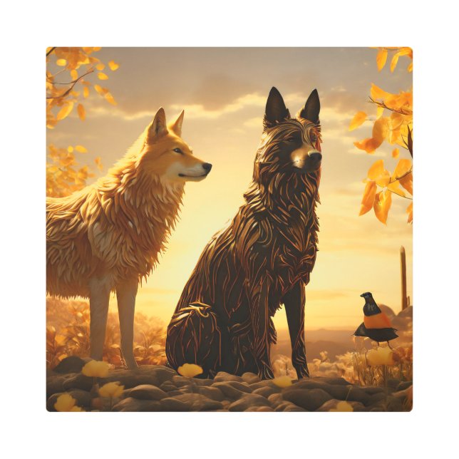 オクトリア16X16インチスクエアメタルウォールアート0030280 メタルプリント (正面)