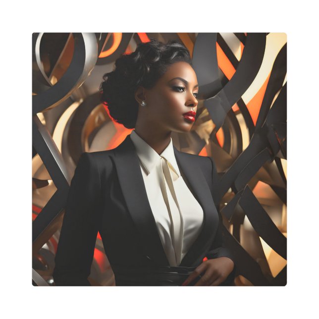 オクトリア16X16インチスクエアメタルウォールアート0030424 メタルプリント (正面)